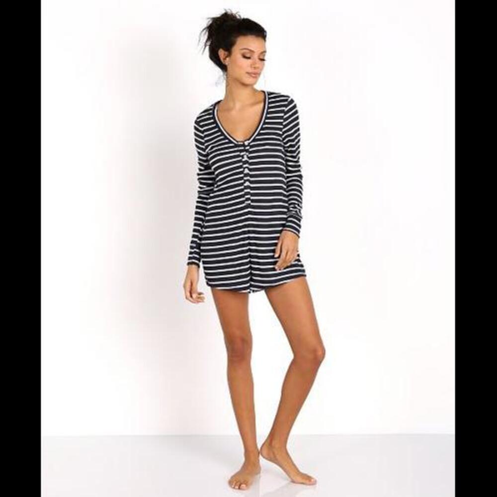Show Me Your Mumu Overnight Romper Marina Stripe